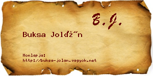 Buksa Jolán névjegykártya
