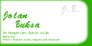 jolan buksa business card